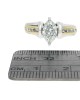 GIA Certified Marquise Cut Diamond Solitaire Ring in Platinum & 18KY